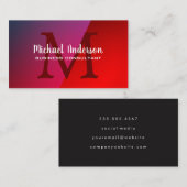 Monogram | Rood Glans Shades Visitekaartje (Voorkant / Achterkant)