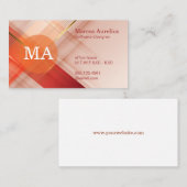 Monogram | Rood goud Abstracte achtergrond Visitekaartje (Voorkant / Achterkant)