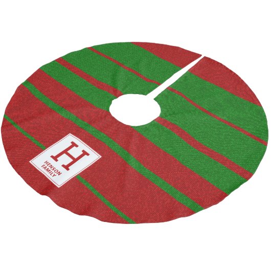 Monogram rood groen blippatroon kerstboom rok (Gekanteld)