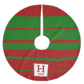 Monogram rood groen blippatroon kerstboom rok (Voorkant)