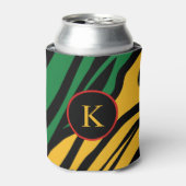 Monogram Rood Groen Geel Zwart Geschiedenis maand Blikjeskoeler (Blikje Voorkant)