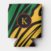 Monogram Rood Groen Geel Zwart Geschiedenis maand Blikjeskoeler (Voorkant)