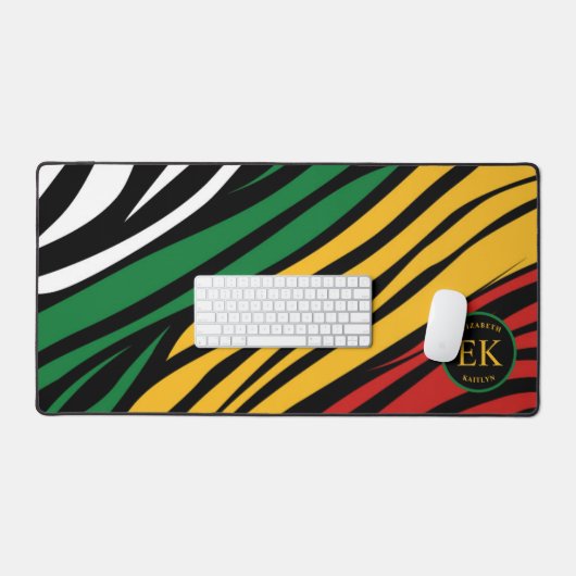 Monogram Rood Groen Geel Zwart Geschiedenis maand Bureaumat (Keyboard & Muis)