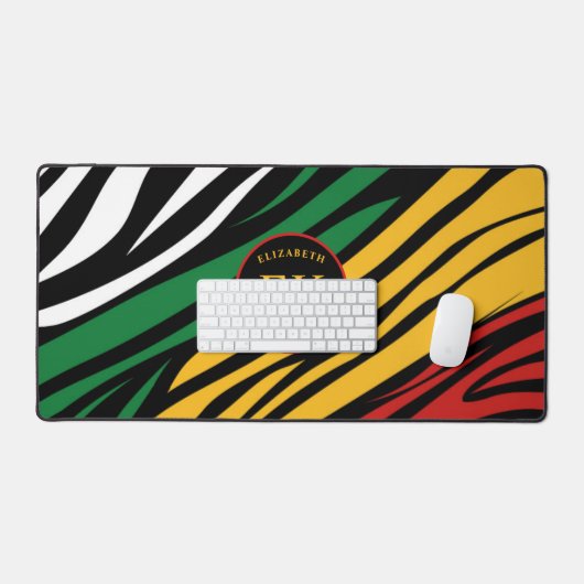 Monogram Rood Groen Geel Zwart Geschiedenis maand Bureaumat (Keyboard & Muis)