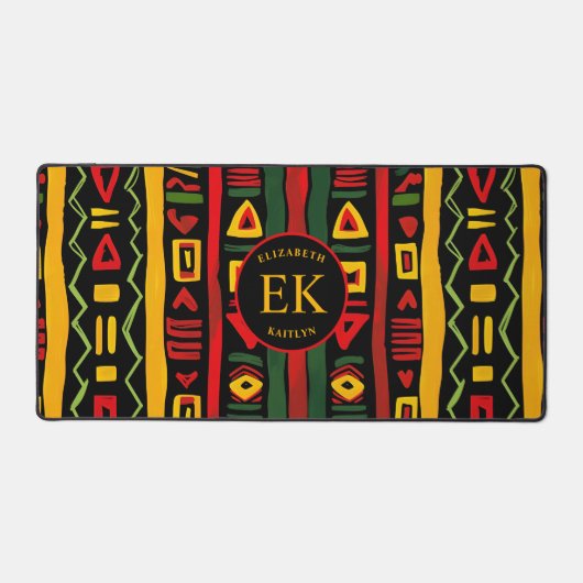 Monogram Rood Groen Geel Zwart Geschiedenis maand Bureaumat (Voorkant)