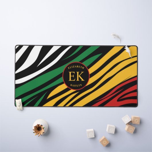 Monogram Rood Groen Geel Zwart Geschiedenis maand Bureaumat (Kindertafel)