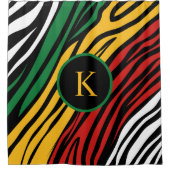 Monogram Rood Groen Geel Zwart Geschiedenis maand Douchegordijn (Voorkant)