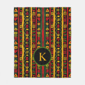 Monogram Rood Groen Geel Zwart Geschiedenis maand Fleece Deken (Voorkant)