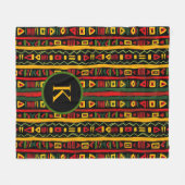 Monogram Rood Groen Geel Zwart Geschiedenis maand Fleece Deken (Voorkant (Horizontaal))