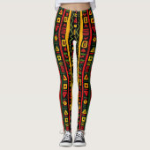 Monogram Rood Groen Geel Zwart Geschiedenis maand Leggings (Voorkant)
