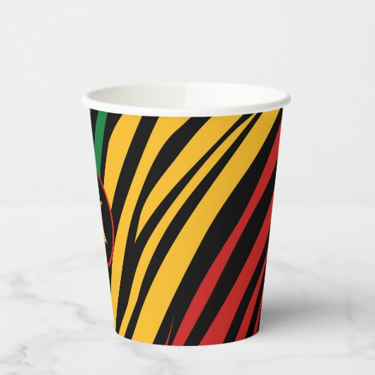 Monogram Rood Groen Geel Zwart Geschiedenis maand Papieren Bekers (Links)