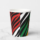 Monogram Rood Groen Geel Zwart Geschiedenis maand Papieren Bekers (Rechts)