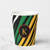 Monogram Rood Groen Geel Zwart Geschiedenis maand Papieren Bekers (Voorkant)