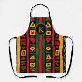 Monogram Rood Groen Geel Zwart Geschiedenis maand Schort (Voorkant)