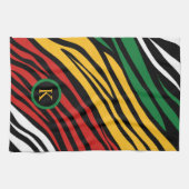 Monogram Rood Groen Geel Zwart Geschiedenis maand Theedoek (Horizontaal)