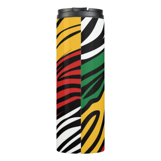 Monogram Rood Groen Geel Zwart Geschiedenis maand Thermosbeker (Achterkant)