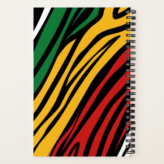 Monogram Rood Groen Geel Zwart Geschiedenis Recept Notitieboek (Achterkant)