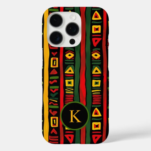 Monogram Rood Groen Geel Zwart Historische Maand v Case-Mate iPhone Case (Achterkant)