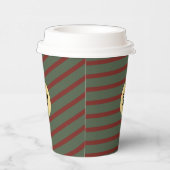 monogram Rood & groen Streeppatroon Papieren Bekers (Rechts)
