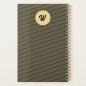 monogram  Rood & groen Streeppatroon Planner (Achterkant)