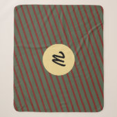 monogram Rood & groen Streeppatroon Sherpa Deken (Voorkant)