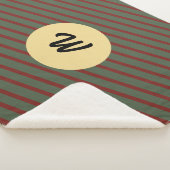 monogram Rood & groen Streeppatroon Sherpa Deken (3/4)
