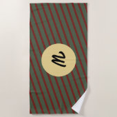 monogram  Rood & groen Streeppatroon Strandlaken (Voorkant)