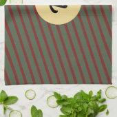 monogram Rood & groen Streeppatroon Theedoek (Gevouwen)