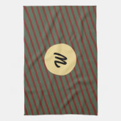 monogram Rood & groen Streeppatroon Theedoek (Verticaal)