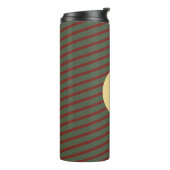 monogram Rood & groen Streeppatroon Thermosbeker (Gedraaid links)