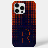 Monogram rood Halftone Modern Initiaal gepersonali Case-Mate iPhone Case (Achterkant)