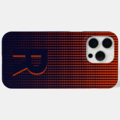 Monogram rood Halftone Modern Initiaal gepersonali Case-Mate iPhone Case (Achterkant (horizontaal))