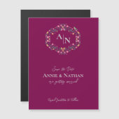 Monogram rood ingewikkelde bloemen bruiloft aankon (Voorkant / Achterkant)