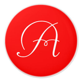 Monogram Rood Keramische Knop