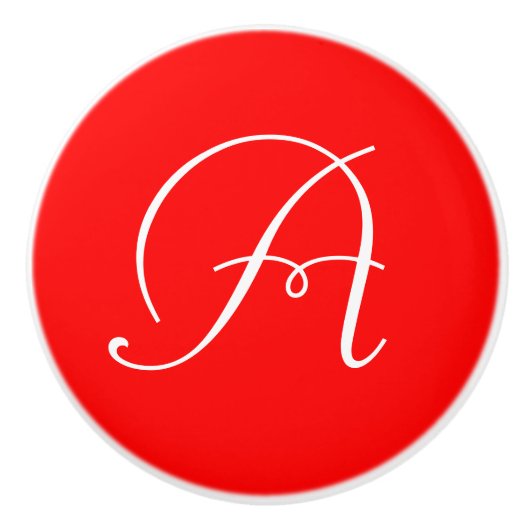 Monogram Rood Keramische Knop (Voorkant)