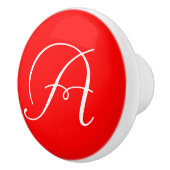 Monogram Rood Keramische Knop (Rechts)