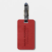 Monogram rood kunstleder bagagelabel (Achterkant verticaal)