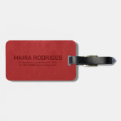 Monogram rood kunstleder bagagelabel (Achterkant horizontaal)