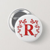 Monogram Rood leder Ronde Button 5,7 Cm (Voorkant /achterkant)