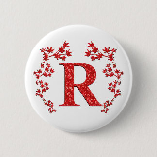 Monogram Rood leder Ronde Button 5,7 Cm