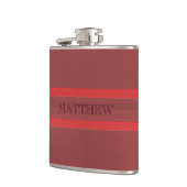 Monogram rood leer heupfles (Links)