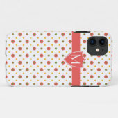 Monogram Rood op Witte Polkas iPhone 5 Xtreme Hoes (Achterkant (horizontaal))