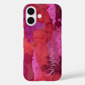 Monogram rood roze abstracte patroonnaam simpel Case-Mate iPhone case (Achterkant)
