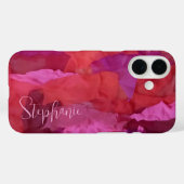 Monogram rood roze abstracte patroonnaam simpel Case-Mate iPhone case (Achterkant (horizontaal))