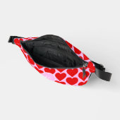 Monogram rood roze hartpatroon vrouwelijk heuptasje (Open)