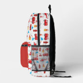 Monogram Rood Transport Fire Truck Engine Bedrukte Rugzak (Rechts)