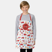 Monogram Rood Transport Fire Truck Engine Schort (Gedragen)