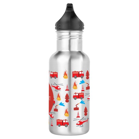 Monogram Rood Transport Fire Truck Engine Waterfles (Rechts)