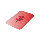 Monogram rood verloop geometrisch maaspatroon badmat (Gekanteld)