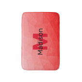 Monogram rood verloop geometrisch maaspatroon badmat (Voorkant Verticaal)